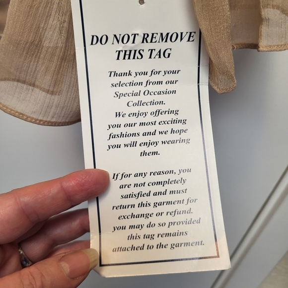 NWT Jessica London Tan Sheer Flutter Sleeve Shrug with Ruffled Details - Size 18 - Picture 5 of 6